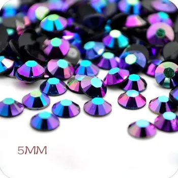 

Sell like hot cakes 5mm 5000pcs Jelly blue edge AB FlatBack Resin Drill Rhinestones DIY MobilePhone Nail Art Stick 00405038