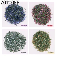 ZOTOONE 1440 шт./упак. золотого цвета с плоской задней частью AB Стразы 2-3 мм SS6-SS12 с украшением в виде кристаллов 3D для ногтей с украшением в виде кристаллов, сделай сам, блестящие с бисером и блестками для ногтей к требованиям заказчика; сверкающие; C