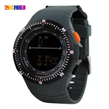SKMEI 0989, мужские спортивные часы, модные часы, мужские повседневные кварцевые часы, светодиодный, цифровые, водонепроницаемые, военные наручные часы