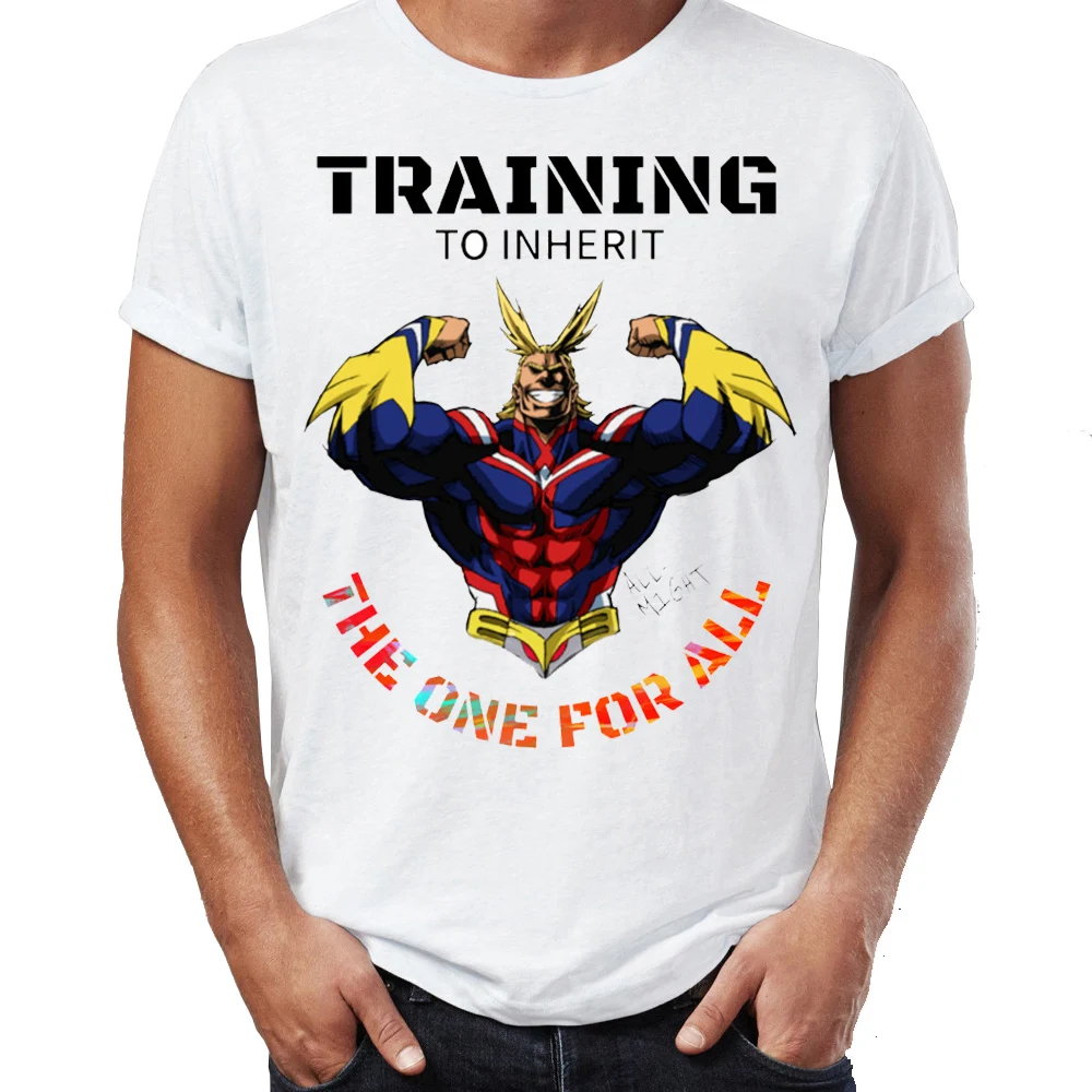 Мужская футболка My Hero Academy Deku and All Might Manga летняя с круглым вырезом футболки