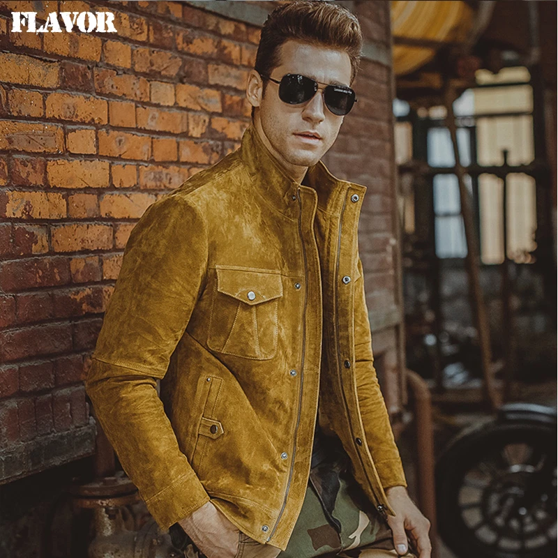 Yellow Leather Jacket Male