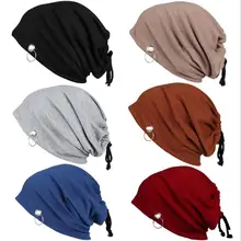 Монохромная шапка с железным кольцом для мужчин и женщин, Европа и Америка, весенне-осенняя хип-хоп тюрбан, обручи, трикотажная шапка