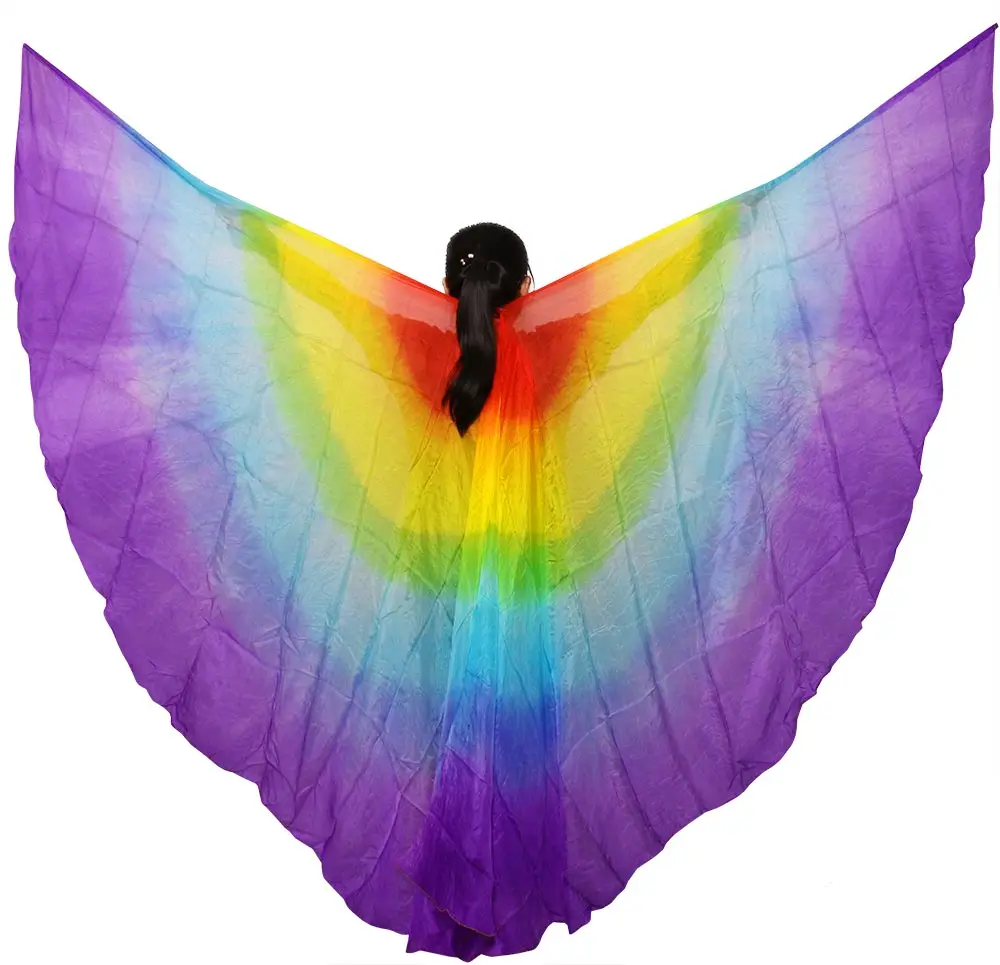 Belly Dance Props 360 Degree Colored Wings For Girls Belly Dance Accessories Women Performance Belly Dance Wings 6 Colors 2 pcs