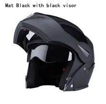 Motorcycle Full Face Helmet Safe Flip Up Motorcycle Helmet With Inner Sun Visor Matte Black Motorcycle