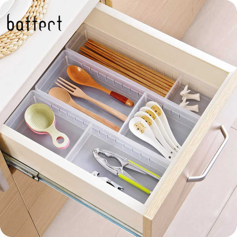 

Adjustable Drawer Box Clapboard Drawer Divider Storage Organizer Separated Box Home Storage Shelf Makeup Tableware Storage Box