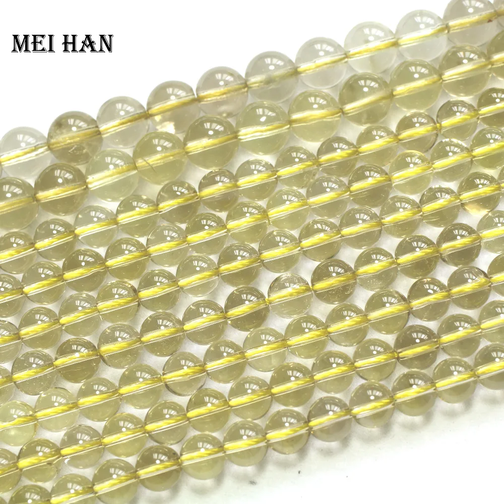 

Natural Yellow Lemon Quartz 10mm Smooth Round Clear Crystal Wholesale Bead for jewelry making diy design bracelet necklace