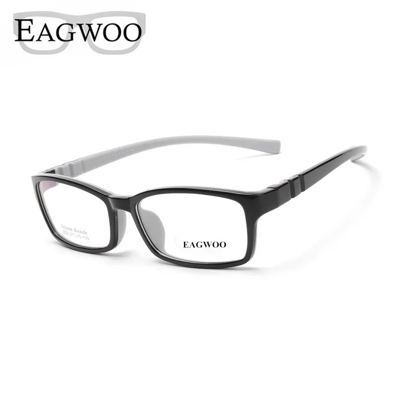 

EAGWOO Silicon Soft Eyeglasses Children Optical Frame Plain Knock Down Optical Frame Boy Girl Sepectacle Clear Spectacle 1552