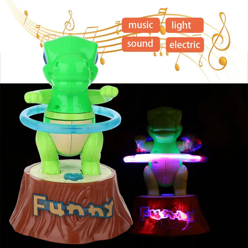 Kopen Elektrische Muziek Dinosaurus Fitness Speelgoed Plastic Groene Interessante Game Development Start Vermogen Voor Kinderen Kids