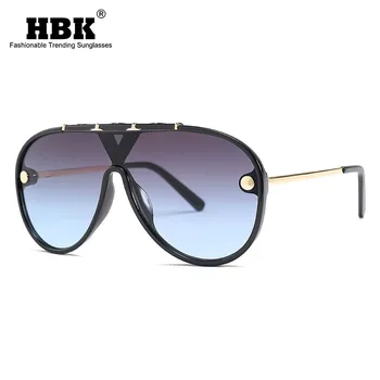 

HBK Unisex Outdoor Square Sunglasses Rivet One Piece Colors Sun Glasses Men Women Luxury Oversize Windproof Eyewear