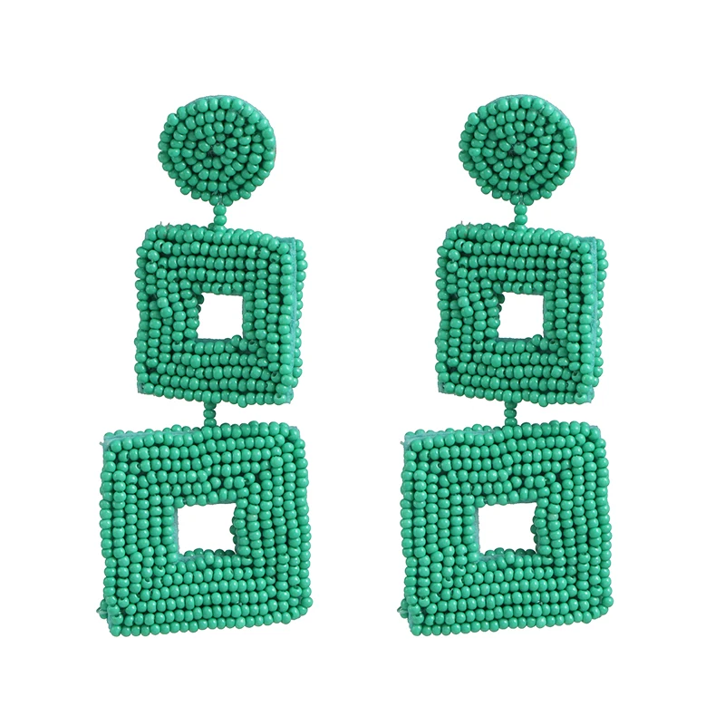 Jujia дизайн ручной работы бисерные серьги-подвески для женщин Шарм кулон заявление Висячие серьги ювелирные изделия - Окраска металла: 52286-GN