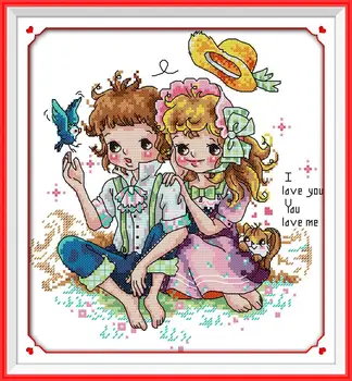 

New Happy spring outing DIY Needlework Patchwork DMC Cross Stitch Kits for Embroidery Knitting Needles hobby and crafts