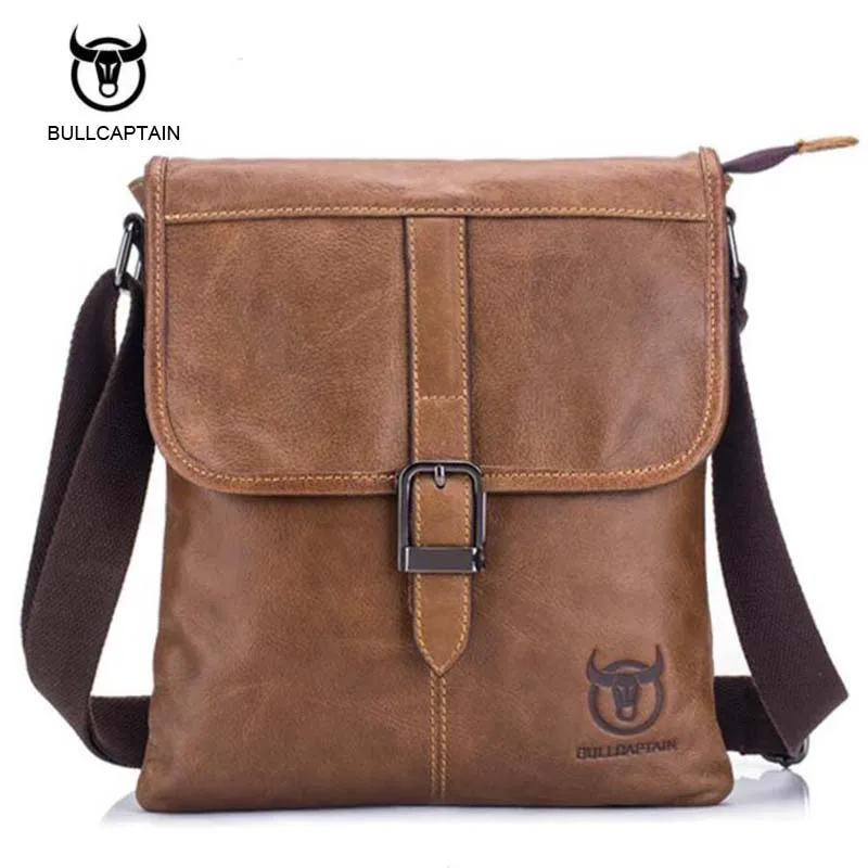 Bullcaptain Brand 2017 NEW Genuine Leather Shoulder Bag Men Messenger Bags Zipper Design Men ...