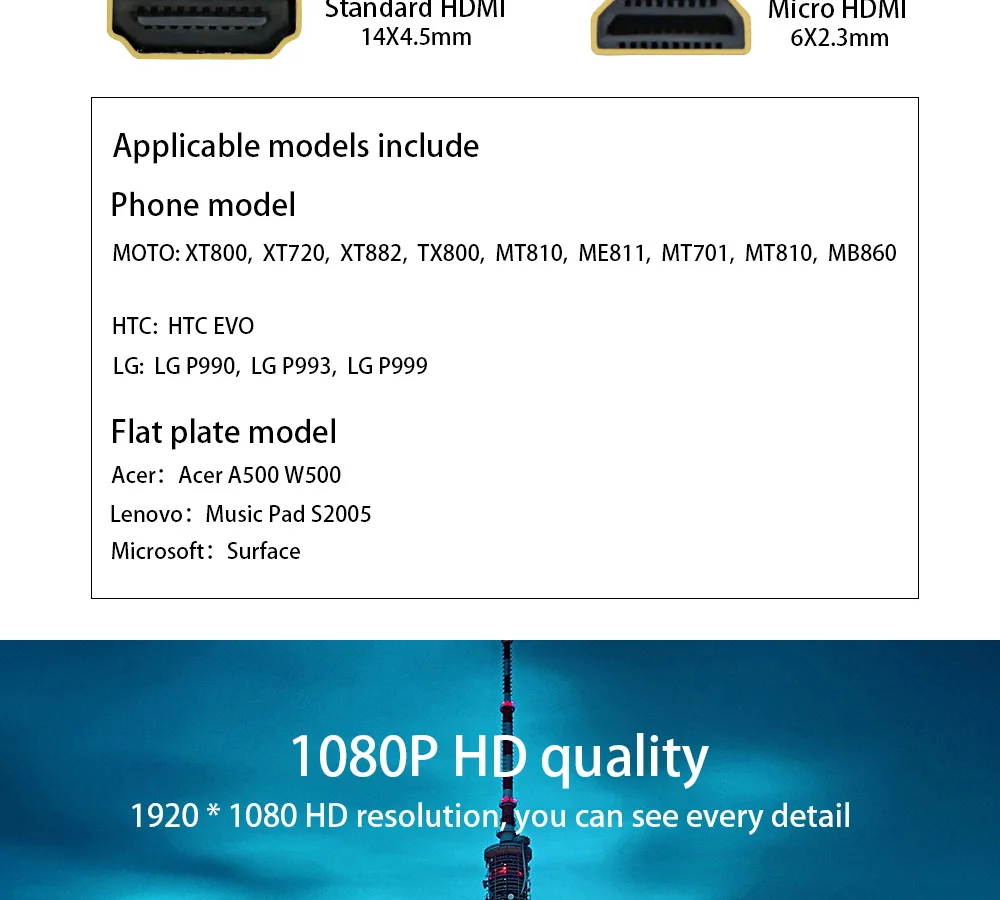 FSU Micro HDMI Мужской к HDMI D Тип Женский адаптер кабель конвертер 1080P