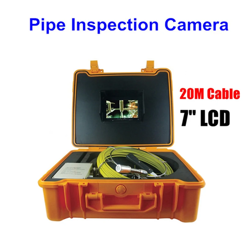 

7 "Цвет ЖК-дисплей 20 м кабель канализационные Водонепроницаемый Камера внутритрубный инспекционный прибор Камера Системы