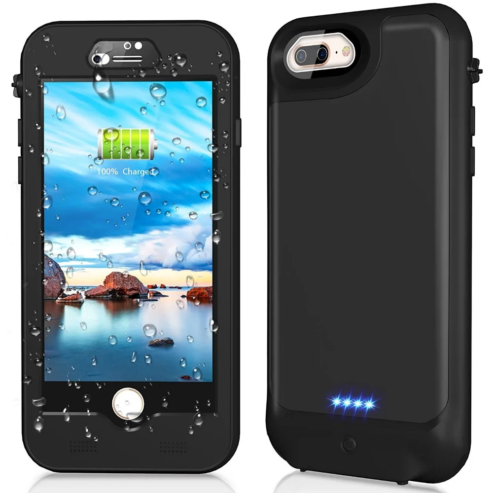 Goede Voor iPhone 6 6 s 7 8 Plus Wterproof case Ultra Dunne 3000 mAh Power Bank waterdicht Case Batterij Oplader Cover Voor iPhone7 Plus Case