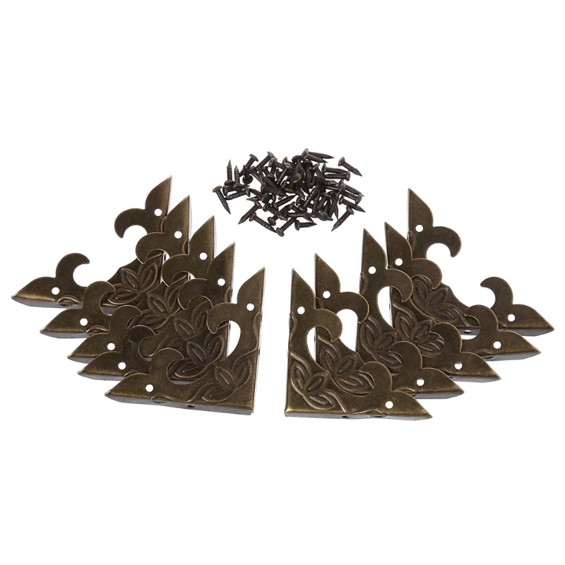 

10PC Retro Bronze Decor Book Corner Protectors for Scrapbook Photo Album Diary