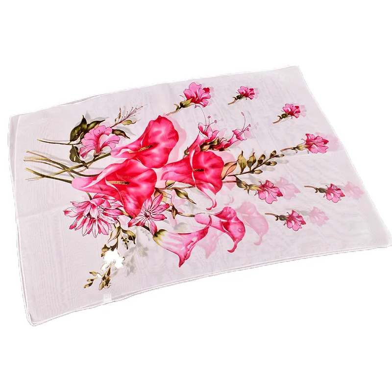 

Winter Scarf Women Cotton Linen Voile Floral Pattern Thin Scarfs Vintage Shawl Scarves Sjaal Bufandas Foulard 50*160cm