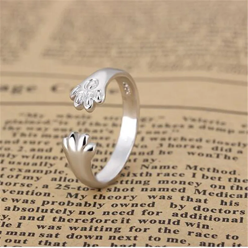 

LULU-PIG Japan and South Korea fashion 925 sterling silver creative cat claw ring opening end JZ062