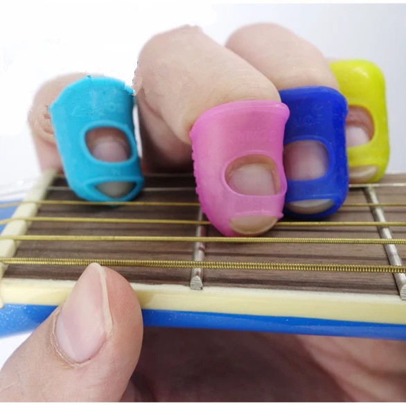 5pcs-Silicone-Guitar-Thumb-Finger-Picks-Protector-Plectrum-Fingertip-thimble-Finger-Guard-safety-protect-caps-Colors