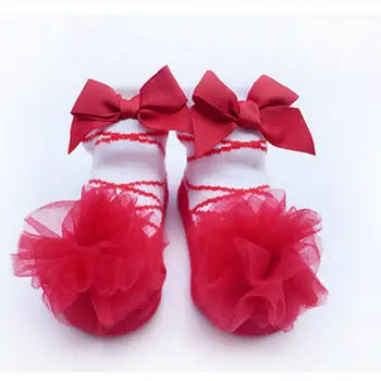 

2018 new sweet kid socks Infant Baby Girl Lace Ruffle bowknot Frilly Ankle Sock lovely Princess Soft Cotton Socks