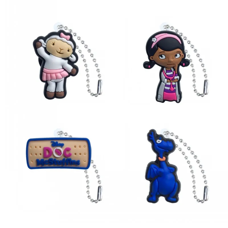 

20PCS Cartoon Doc Mcstuffins Key Chains Key Holder Cute Figure Key Ring Children DIY Toy Bag Clothes Decor Party Gifts