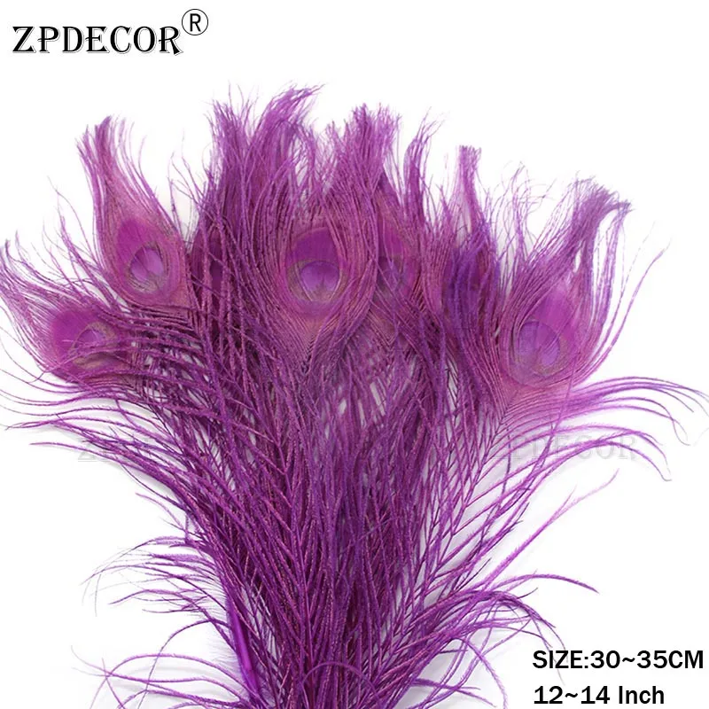 Inch12~ 14 30-35 см красиво окрашенный Павлин перья - Цвет: Пурпурный