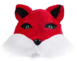 Красная плюшевая маска для Хэллоуина Костюм лисы-маскота Рождество