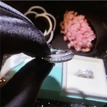 

Rotable Promise Rings for women 925 Sterling silver AAAAA cz Statement Wedding Band Ring Engagement Bridal Fashion Jewelry