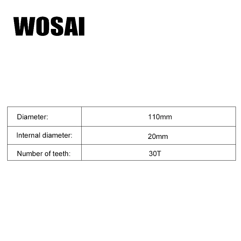 WOSAI 110 мм* 2,0*20 " /30T TCT циркулярное пильное полотно для резки дерева, режущие пильные диски, электроинструмент, точильный станок, аксессуары