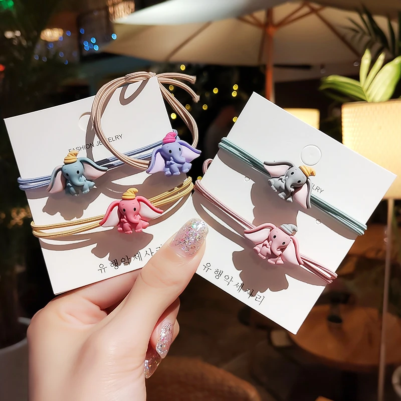 

5 Pcs/set Trendy Hair Accessories For Women 2019 Fashion Five Color Cute Elephant Stretch Hair Band Hair Jewelry Female New