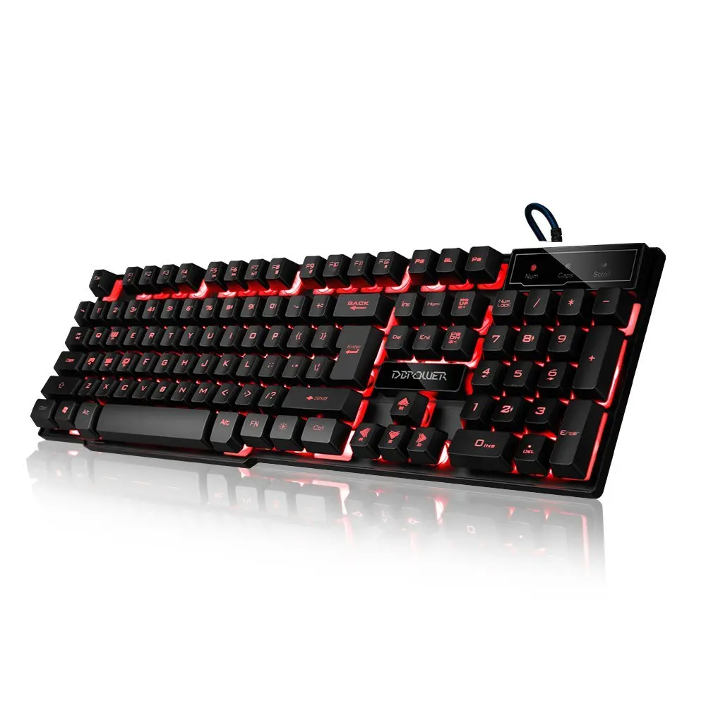 Dbpower K928 игровая клавиатура USB русский/английский 3 цвета подсветкой Teclado Gamer