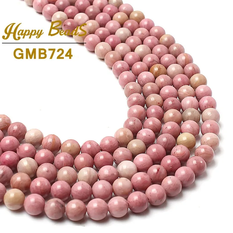 

AAA Natural Rhodonite Stone Round Loose Beads For Jewelry Making DIY Bracelet Necklace 15.5"/Strand Pick Size 4 6 8 10 12MM