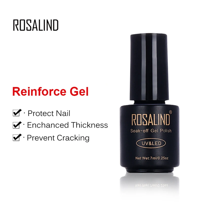 ROSALIND 7ML Base&Top Nail Gel Polish Tempered Top Rein Force Gel Rubber For Semi Permanent Nail Manicure Nail Art Gel Varnishes