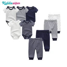 9 шт./лот, комплекты одежды для новорожденных Комбинезоны из хлопка+ штаны, детский комбинезон, одежда для девочек, штаны комплекты одежды для малышей Ropa Bebe