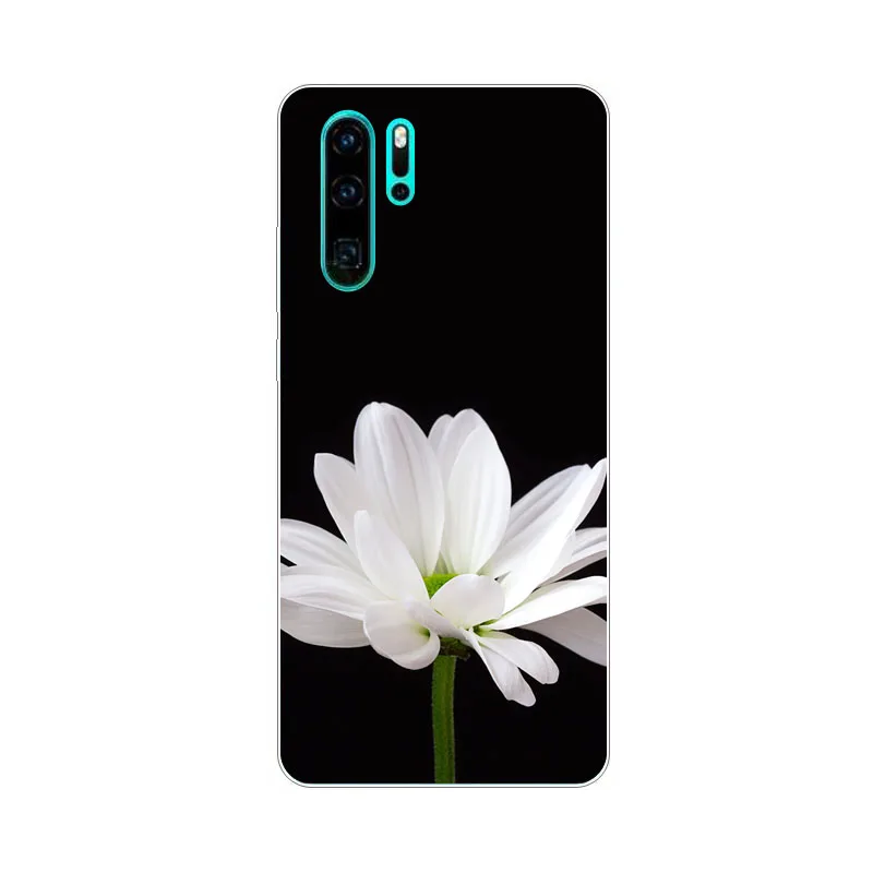 huawei p30 lite Case,Silicon bloom Flowers Painting Soft TPU Back Cover for huawei p30 pro Phone protect Bags shell