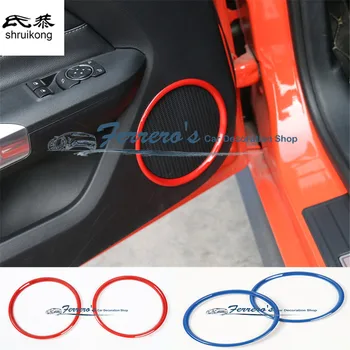 

Free shipping 2pcs/lot ABS chrome car styling sticker Instrument panel decoration ring cover Sequins for 2015 2016 ford mustang