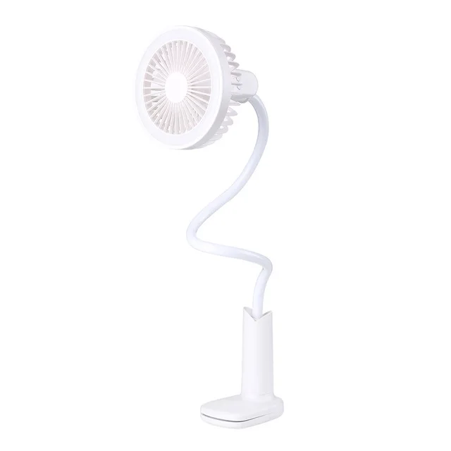 Портативный Гибкая usb-лампа с светодиодный свет 2 Скорость Регулируемый кулер мини-вентилятор Удобный маленький стол настольный USB вентилятор охлаждения для ребенка - Цвет: Белый