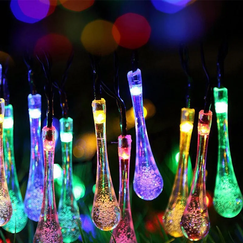 

Christmas Lights Outdoor LED Water Dorp Ball String New Year's Garland Holiday Wedding Party Decorative Lights