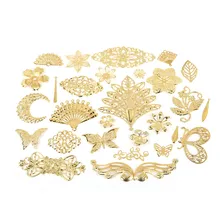 10 шт Луна бабочка филигранные цветочные обертки металлические поделки подвески-соединители для DIY украшения Драгоценности для скрапбукинга аксессуары