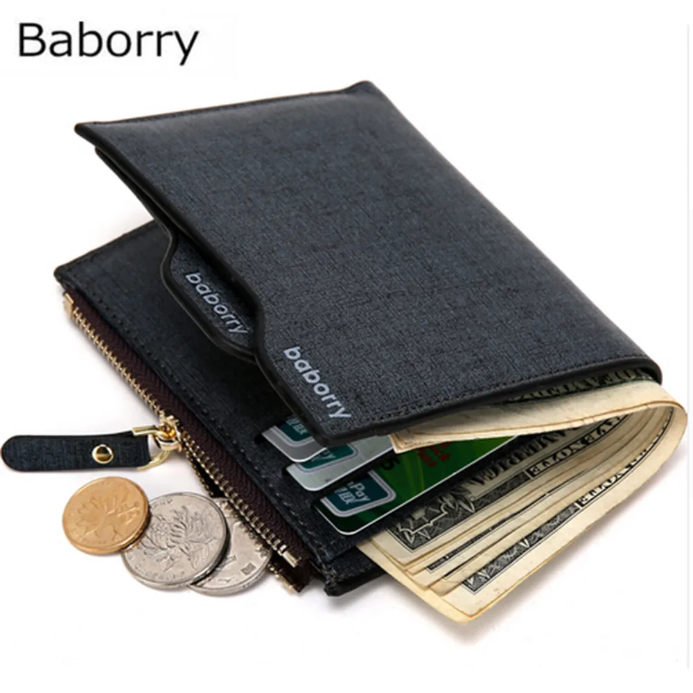 Zipper Short Small Leather Men Wallets Designer Brand Luxury Male Purse Bifold Card Holder Perse Money Bags Cuzdan Vallet Pocket | Багаж и