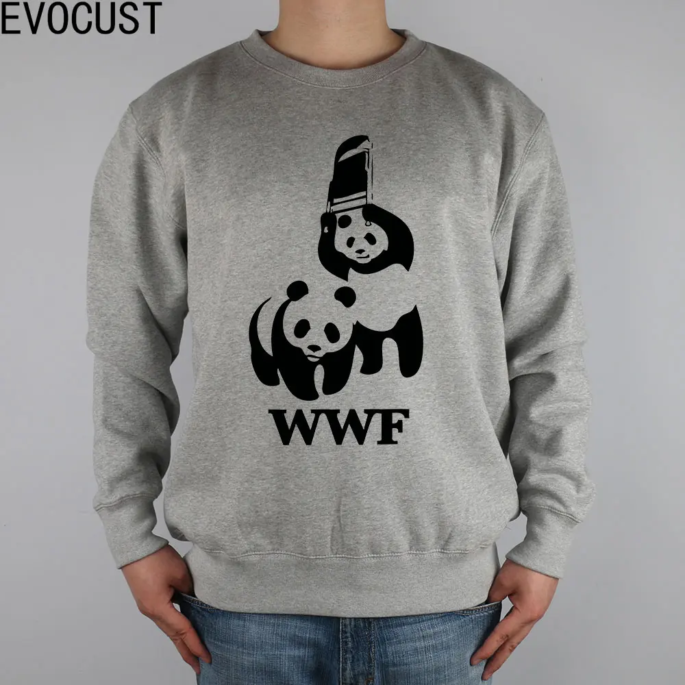 FUNNY WORLD WILDLIFE FOUNDATION WWF men Sweatshirts Thick Combed Cotton
