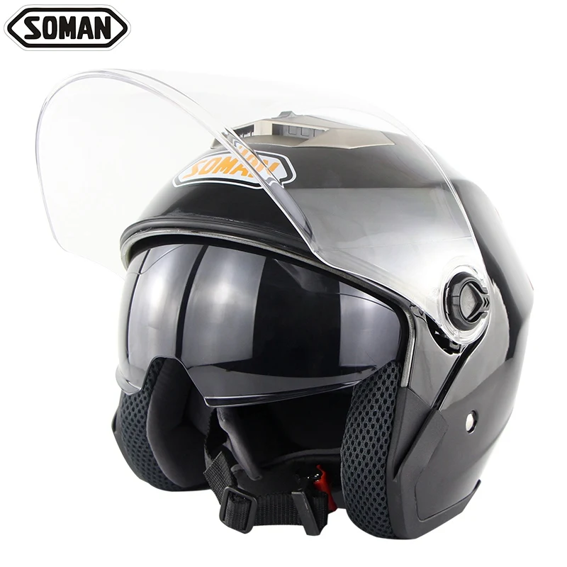 SOMAN SM517 двойной козырек скутер шлемы Чоппер Винтаж Casco мотоциклетный шлем мото