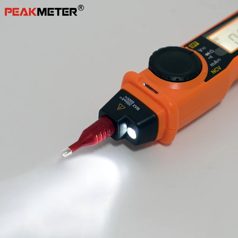 Цифровой мультиметр NCV Peakmeter PM8211 2000 отсчетов ЖК дисплей постоянный ток/переменный