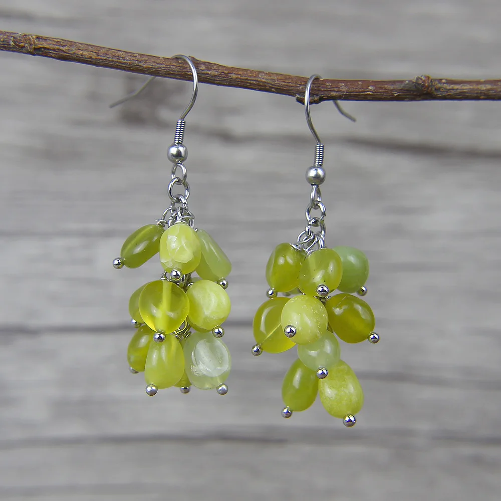 

Drop earrings Lemon Beads Earrings Yellow natural stone beads Earrings yellow beads yoga bohemian