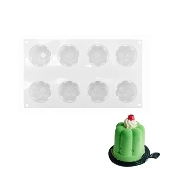

BAYCHEER Flower Shape Cake Mold -8 Holes Baking Tools Bakeware Easy To Release Ice Cubes Bread Jelly Mold Cake Decorating Tool