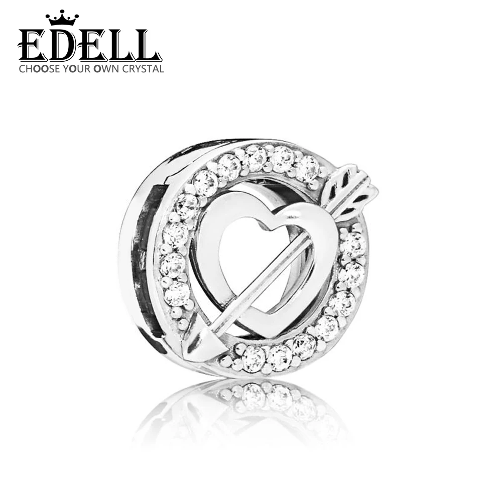 

EDELL 100% 925 Sterling Silver New 2019 Valentine's Day 797793CZ Reflexions Asymmetric Heart and Arrow Clip Charm DIY Bracelet