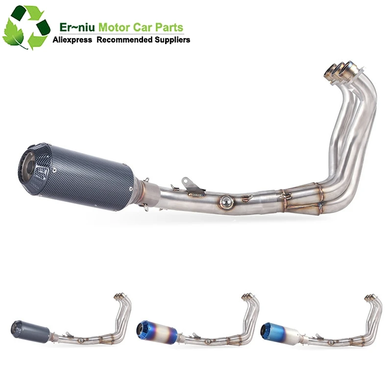 

Full System Carbon Fiber Escape Middle Pipe Muffler Exhaust Slip on For yamaha FZ09 MT09 MT-09 FZ-09 2014-2018 Not for Tracer