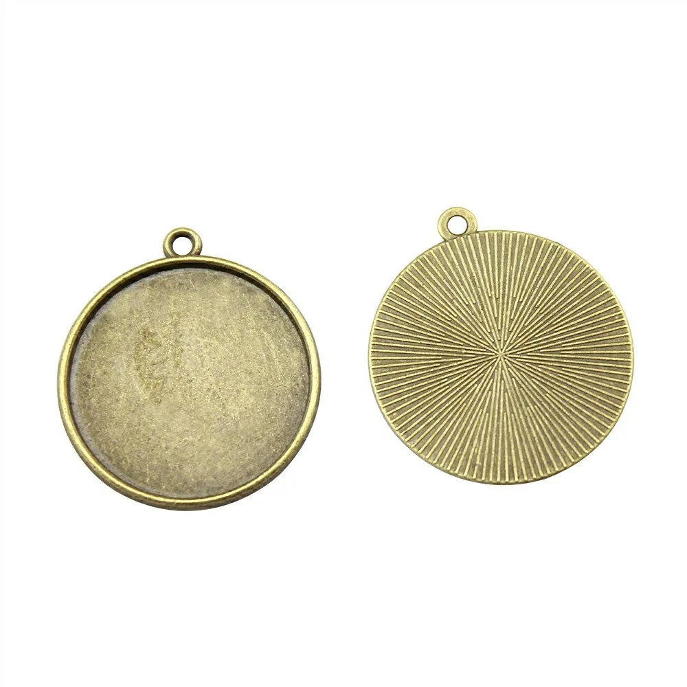 10pcs 25mm Cabochon Setting, 25mm Round Pendant Setting, Fit 25mm Round