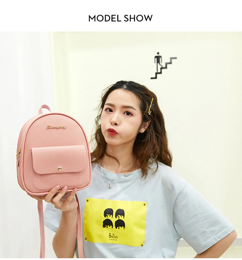 Мини-рюкзак женский корейский стиль сумка через плечо из искусственной кожи для девочек-подростков Многофункциональный маленький рюкзак женский чехол для телефона