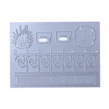 

Silver Metal Cutting Dies Barrier Flower and Plant DIY Stencil For Walls Scrapbook Embossing Die 108 X 80 mm E5M1